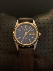Vintage Women’s Seiko Two Tone Presidential Watch 3Y03-0169 Blue Dial Great Cond