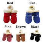 4Pcs/Set Pet Dog Snow Boots Winter Warm Thick Fleece Small Dogs Anti-slip Shoes