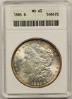1885 $1 ANACS MS 62 (Toned) Morgan Silver Dollar
