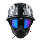 1Storm Novelty Motorcycle Half Face Helmet German Style HKY602  + Black Goggle
