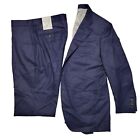 $1595 New SAMUELSOHN Men's Suit Size 40 S 40 Short Blue WOOL FLANNEL Super 120's