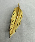 Alan J Gold Tone Feather Brooch