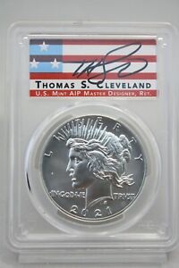 2021-P Silver Peace Dollar 100th PCGS MS70 Advanced Release Cleveland #2000