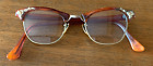 Vintage ART CRAFT 12 K GF Cat-Eye  Eyeglasses Frames Red/Orangish 4 1/4-5 3/4