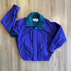 Vtg Columbia Bugaboo Ski Jacket Mens M Teal Purple Radial Sleeve Full Zip Pocket
