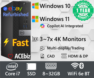 Dell Desktop Computer PC i7 SSD 1Y Warranty HDMI WiFi 6e Windows 11 pro 7040SFF
