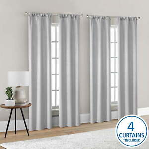 Mainstays 4 of a Kind Blackout Curtain Panel Set,Grey Polyester,28