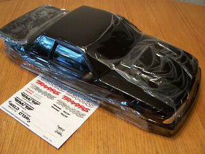 Fits Traxxas Drag Slash Mustang Black Painted Body w/ Wing Side Mirrors & Decals