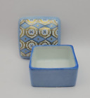 France Limoges Porcelain Hand Painted Trinket Box White-Blue-Gold