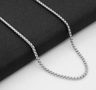 Women Men Black Gold Silver Stainless Steel 3mm Round Box Chain Necklace 18-35
