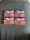 TDK D60 Blank Cassette Tapes IECI Type I High Output Lot of 4 New Sealed