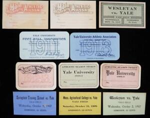 New Listing(12) 1907-1913 Yale University Football Baseball Sports Passes Tickets Lot