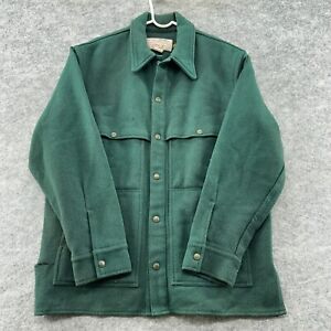 VINTAGE Filson Jacket Mens L Green Virgin Wool Style 90 Mackinaw Cruiser USA 80s