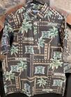 Reyn Spooner Hawaiian Aloha Shirt Size Medium Green University of Hawaii