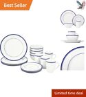 Complete 16-Piece Dinnerware Set in Blue and White Porcelain - Service for 4