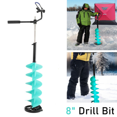 Electric Ice Auger Drill Nylon Ice Auger Bit 8 Drill Adapter Ice Fishing Blue