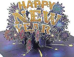 2024 Firework Happy New Year Card, 3D Greeting Pop Up New Year Card | With