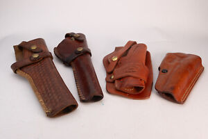 Lot of 4 vintage leather holsters - Brauer, Maker, Galco, Classic Old West Style