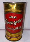 1953 Atlas Prager Extra Dry Flat Top Beer Can Brewed in Chicago, IL Bottom Open