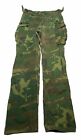 Vintage Military Rip Stop Jungle Camouflage Trousers Pants Size 28 AH3