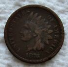 1876 Indian Head Cent Rare Early Key Date Mid Grade Coin Bronze Fine