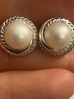 Previously Used  DAVID YURMAN Crossover Pearl and Diamond Earrings