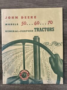 Vintage 1954 John Deere Models 50 60 70 General Tractors Sales Catelog Brochure