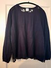 CABI Womens Black Sweater Pullover Lace Back XL NEW