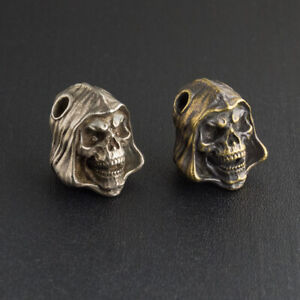 Reaper Skull Paracord Beads Lanyard Bead Brass,White Copper