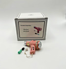 PHB Porcelain Hinged Box Pink Hairdryer With Brush Trinket Midwest 38730 ~ New