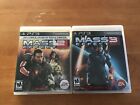 Mass Effect 2 & Mass Effect 3 PS3 Bundle Lot - CIB Complete w/ Manuals Tested