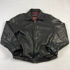Wilsons Leather Jacket Mens Large Black Biker Motorcycle Thinsulate Insulation