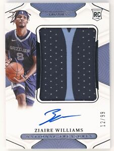 2021 National Treasures Rookie Patch Auto Ziaire Williams RC /99 TRUE RPA #143
