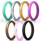 7pcs Women Silicone Wedding Ring Rubber Band Set Thin Stackable Size 4-10