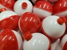 FISHING BOBBERS  Round Floats Red White Plastic SNAP ON FLOAT CHOOSE SIZE NEW!!
