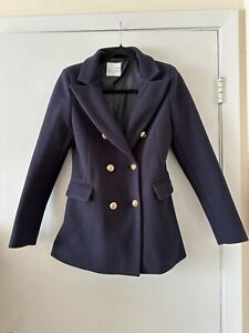Gumzzi Korean Womens S Slim Fit Wool Blend Coat Double Breasted warm jacket
