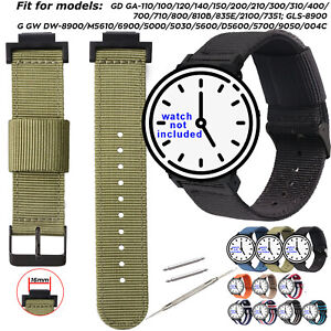 16mm Woven Nylon Band for GA-110 120 150 G-5600 GW-M5610 Watch Strap w Connector