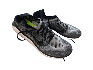 Size 10 - Nike Free RN Flyknit White Black Grey - 942838-101