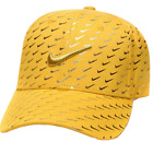Nike New Gold Baseball Cap w/ Mini Gold Swooshs All Over. Strap Buckle.