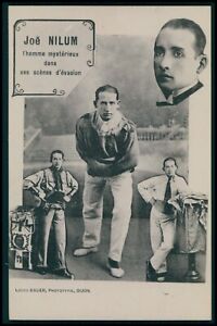 Circus Joe Nilum escapist like Houdini evasion original old c1910-1920s postcard