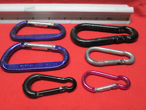 New Listing6 PC. LOCK RING SAFETY SNAP HOOK, CARABINER CLIP SNAP SPRING