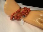 RARE AUTHENTIC RED CORAL COIL BRACELET MUST SEE NO RES.