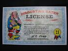 1964 Topps, Nutty Awards, #21 Disgusting Eater License. - Excellent Condition