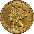 New Listing1906 $2.5 Liberty Head Quarter Eagle Gold AU/UNC Details Old Cleaning