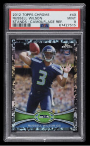 2012 RUSSELL WILSON Topps Chrome Camo Rookie Refractor RC /499 PSA 9 💎 Mint