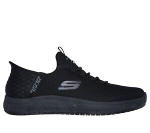 Men's Skechers Slip-ins Summits Colsin Black Slip-on Work Shoes WIDE Width 8-13