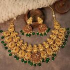 Indian Bollywood Style Gold Plated Choker Necklace Earrings Temple Jewelry Set