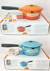 Le Creuset Sauce pan with Lid Cast Iron Cookware, Volcanique Flame, Turquoise