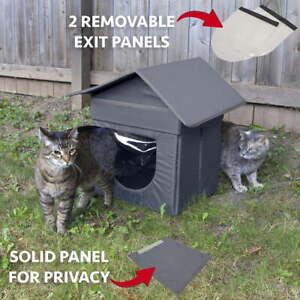 Outdoor Stackable Cat House, Water-Resistant Cat Condo, Cat Furniture