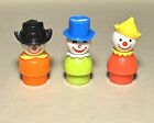 Fisher Price Little People Lot Of 3 Vintage Plastic Clowns